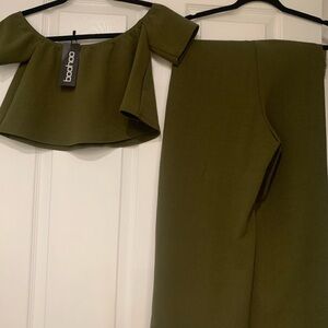 Olive Green , top and pants.New with tags